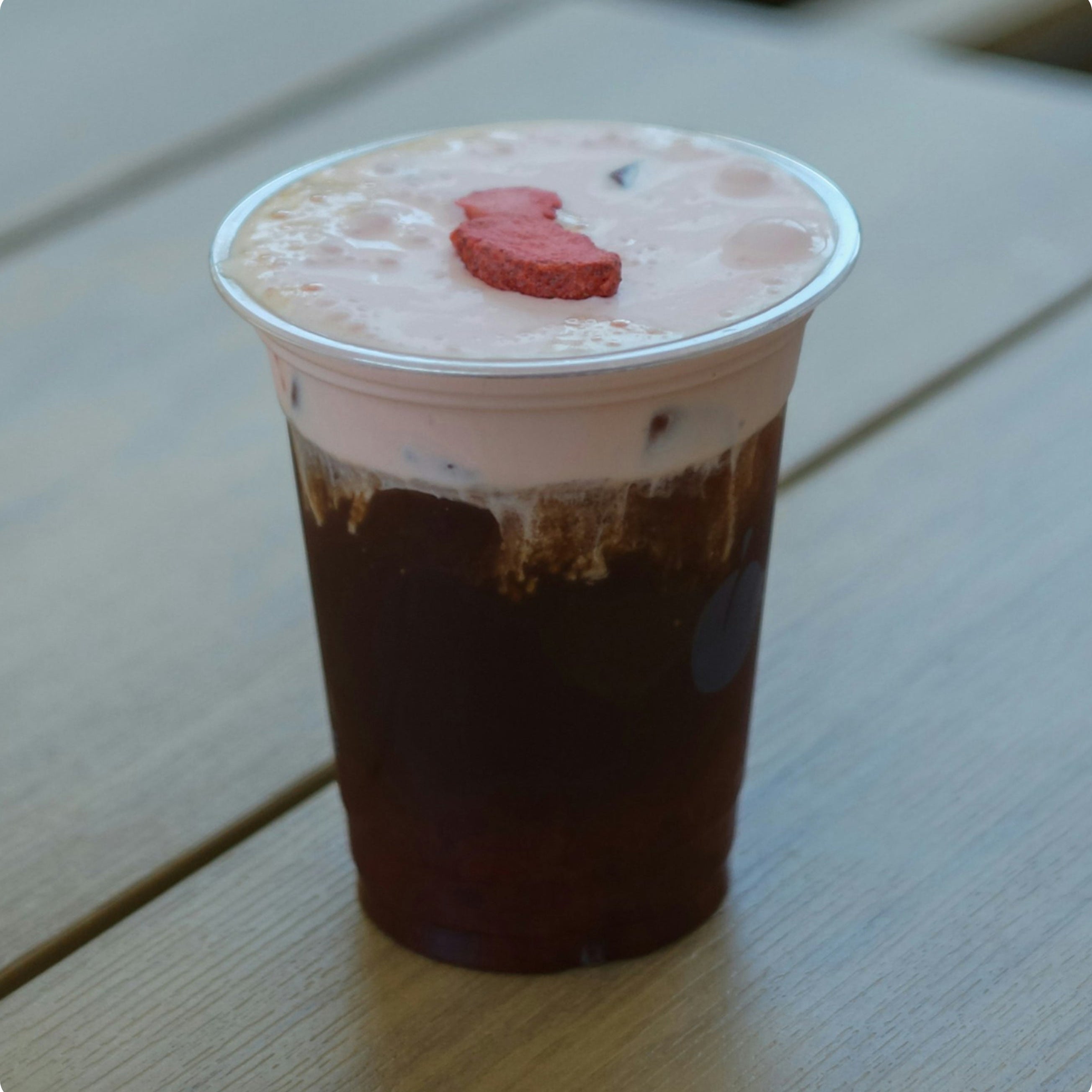 Iced strawberry cold brew latte