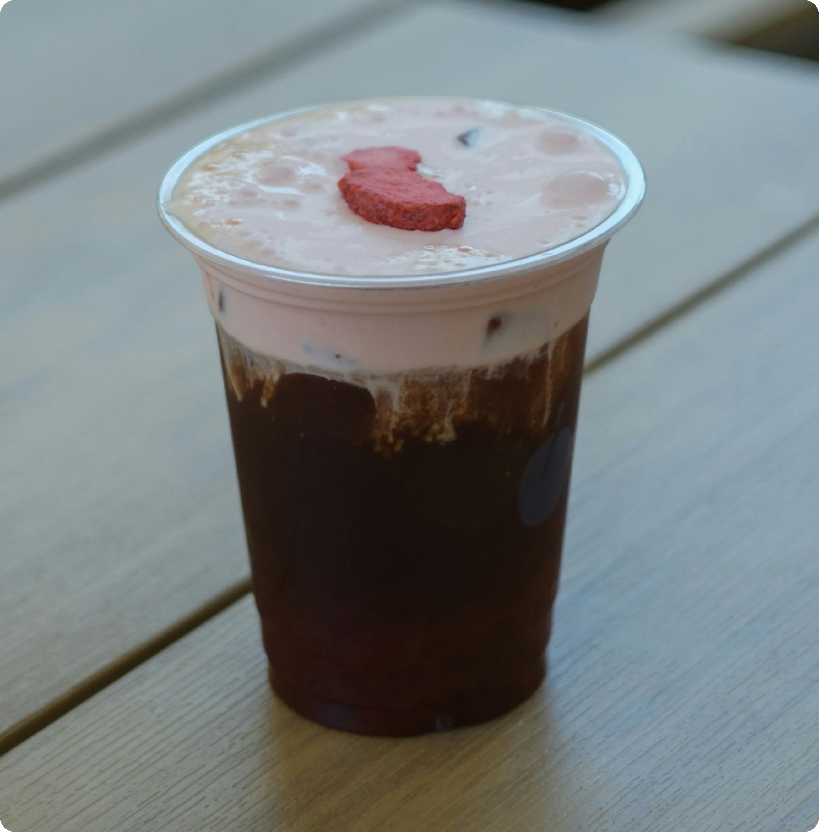 Iced strawberry cold brew latte